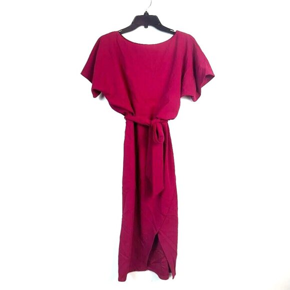 Kensie Womens 4 Scarlet Red Bouson Wrap Sheath Tie Waist Dress Retag BE86 - Picture 1 of 7